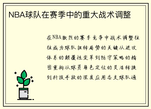 NBA球队在赛季中的重大战术调整